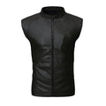 Chaleco de piel rockero para hombre estilo motociclista Slim Fit
