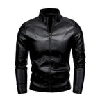 Chamarra de piel rockera para hombre Slim Fit estilo biker