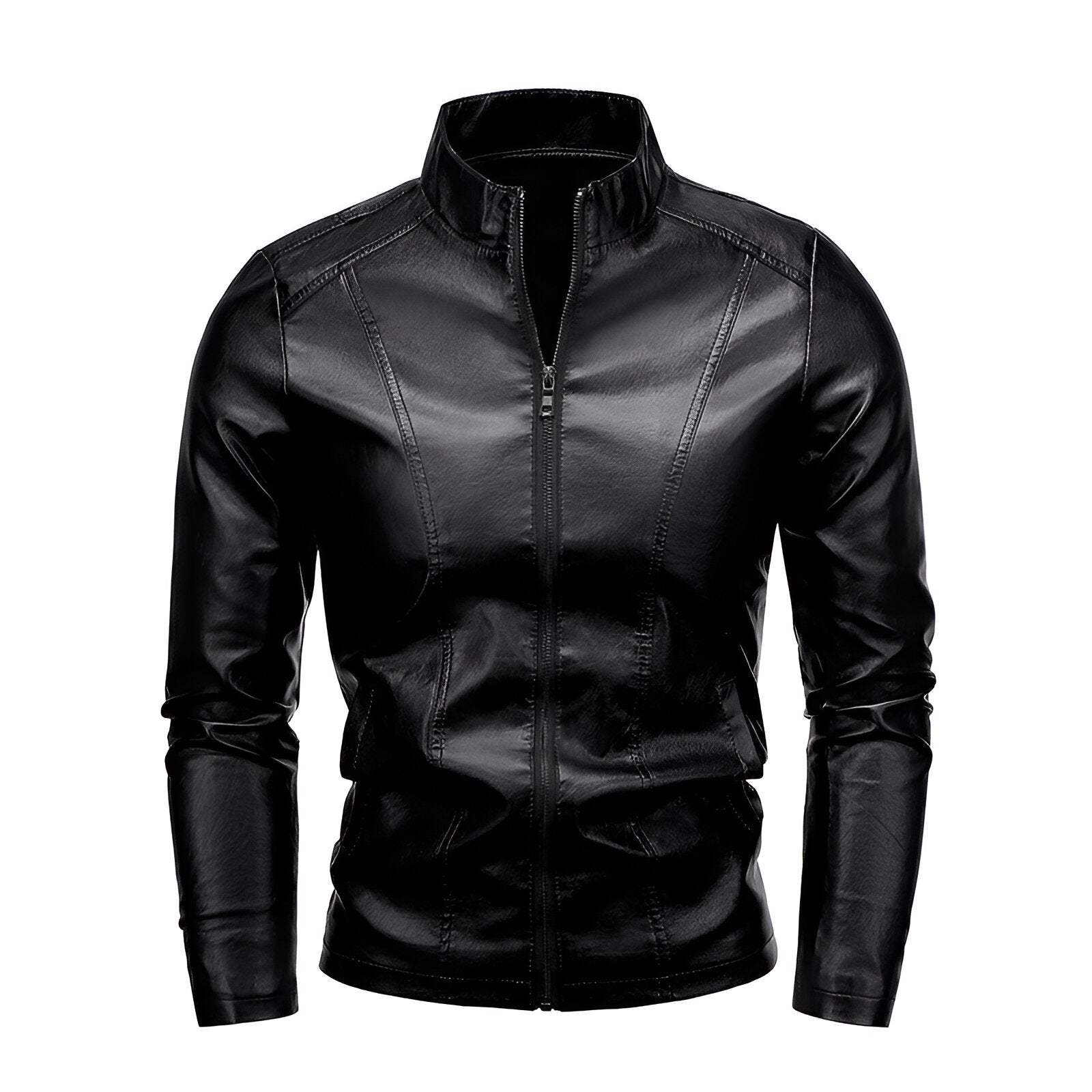 Chamarra de piel rockera para hombre Slim Fit estilo biker