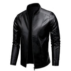 Chamarra de piel rockera para hombre Slim Fit estilo biker vista lateral derecha